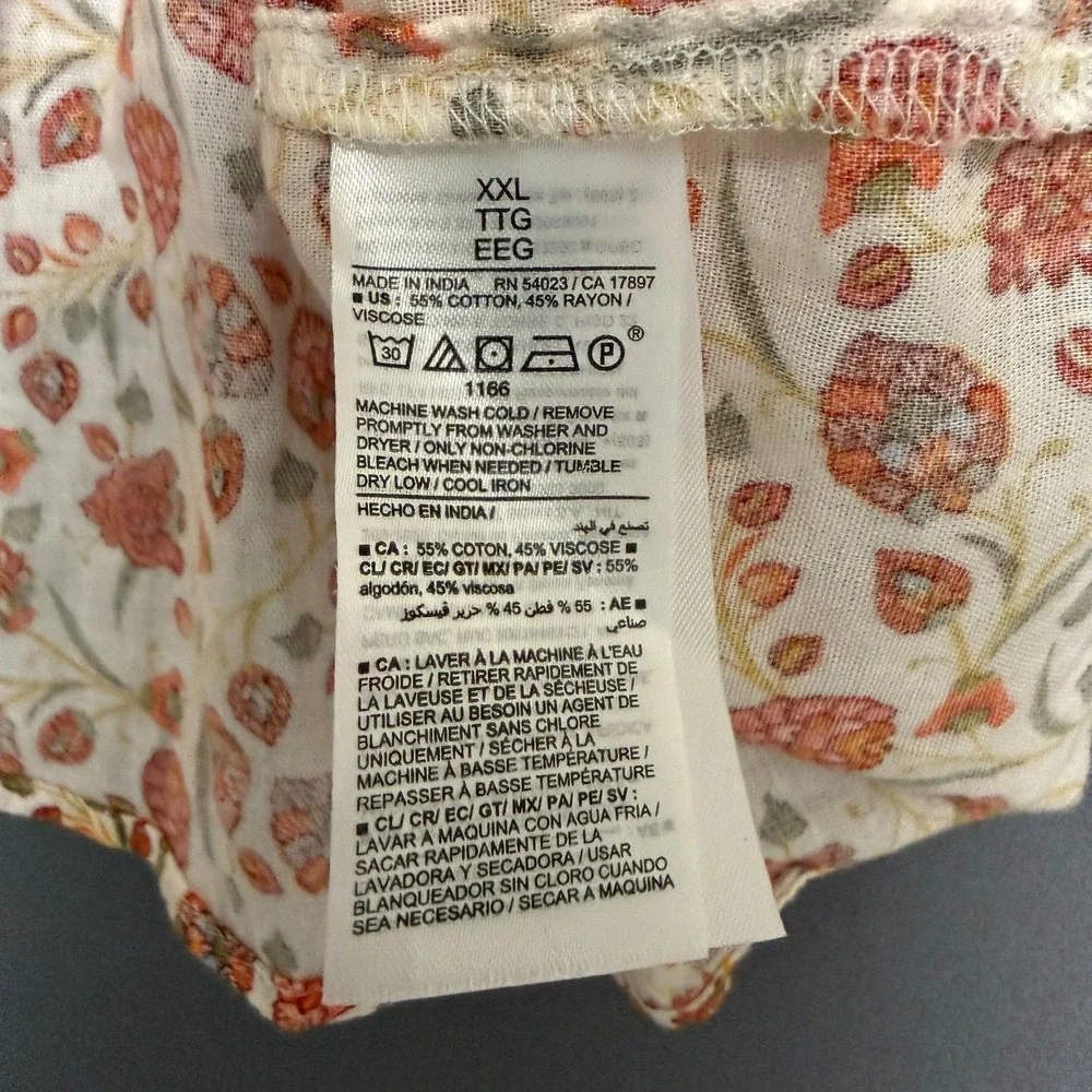 Old Navy Blouse XXL Floral Boho Cottagecore Peasant Prairie Mori Kei Casual Chic